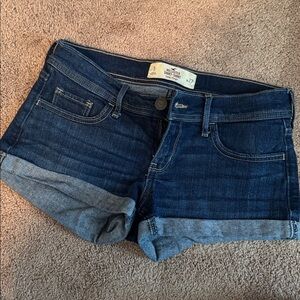 Hollister Dark Blue Low-Rise Jean Shorts
